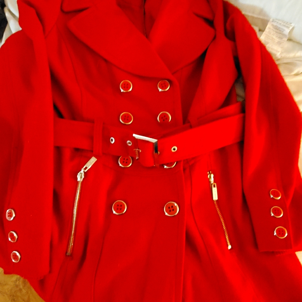G by GUESS Women's Size L Red Winter PeaCoat